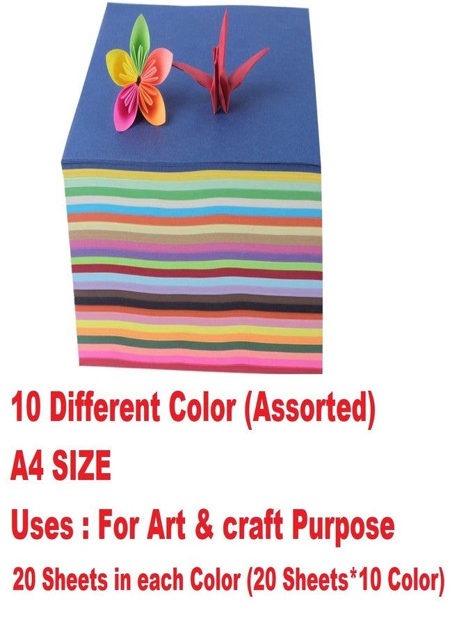 OFIXO 200 pcs Color Sheets Copy Printing Papers A4 Sheets Square Double Sided Colored Origami Folding Lucky Wish Paper DIY Craft - Image 2